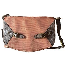 Just Cavalli Borsa a Tracolla in Tela Monogramma Marrone Altro