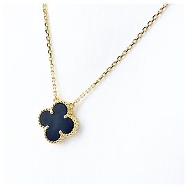 Van Cleef & Arpels Vintage Alhambra Onyx Halskette Golden