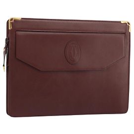 Clutch Must de Cartier de piel Burdeos