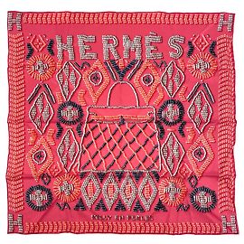 Hermès Hermes Carré 70 Kelly en Perles Seidentuch Pink Mehrfarben