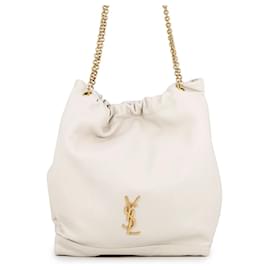 Sac à bandoulière Jamie en agneau avec chaîne Yves Saint Laurent Écru