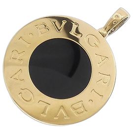 Bulgari Bvlgari Onyx Anhänger Halskette Silber Golden