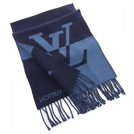 Sciarpa Louis Vuitton Graphic Dual M78399 Blu Blu navy