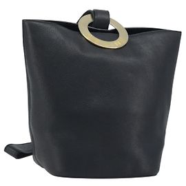 Céline Celine Circle Logo Pelle Nero
