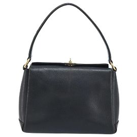 Gucci Vintage Convertible Bamboo Box Leather Small Nero