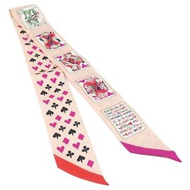 Hermès Sciarpa Twilly Hermes JEU DE CARTES Rosa Fuschia