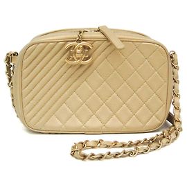 Chanel Coco Boy Camera Quilted Leather Small Doré