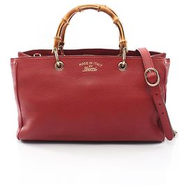 Borsa Tote Gucci Bamboo Shopper Medium 2-Way Rosso