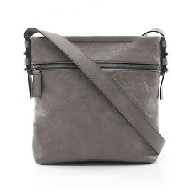 Bolsa de ombro Salvatore Ferragamo Gancini em couro cinza Marrom