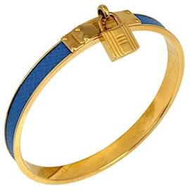 Bracelet Kelly d'Hermès avec cadenas Bleu Doré