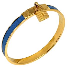 Hermès Hermes Kelly Bangle with Padlock Blue Golden