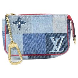 Louis Vuitton Denim Monogram Micro Pochette Accessoires Blue