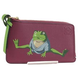 LOEWE �~ Studio Ghibli Green Frog From Spirited Away Case Leather Auth 167428SM Purple