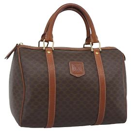 Céline CELINE Macadam Canvas Handtasche PVC Braun Authentisch 188100A Braun
