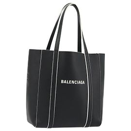 Bolsa BALENCIAGA Everyday XXS de couro preta Auth mr2588A Preto