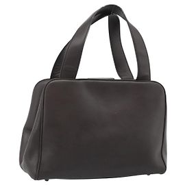 Bolsa PRADA de couro marrom escuro prata fm5374 Prata Castanho escuro