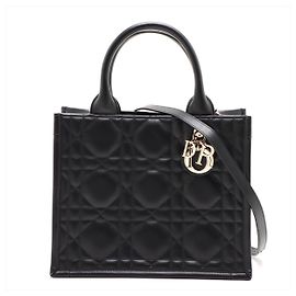 Dior Bolsa Book Tote Small de Couro Macrocannage Preto Preto