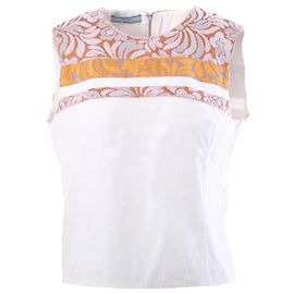 Prada White Embroidered Top  White Other