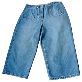 Chanel Jeans Capri Bermuda Blu T38 Blu