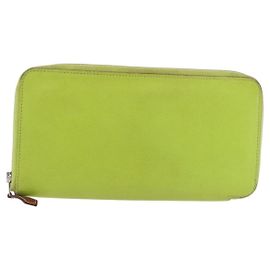 Hermès Hermes Azap Zip Around Wristlet Wallet with Lucky Strap Epsom Large Green