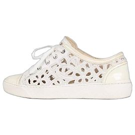 Baskets Chanel White Perforated Textile à lacets EU 38 d'occasion Autre