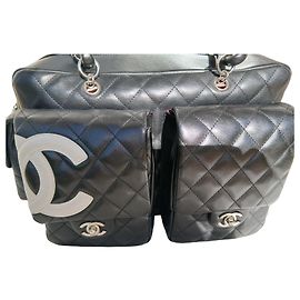 Borsa Chanel Cambon Reporter Multi-tasche in Pelle Nera Nero