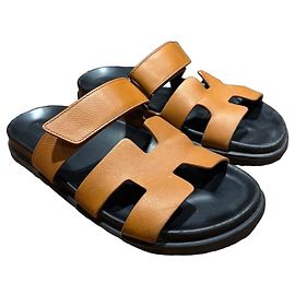Hermès Chypre Leather Sandals - Brown Brown