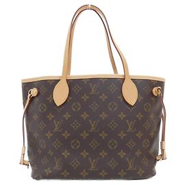 Louis Vuitton Monogram Neverfull PM Handbag Brown Beige