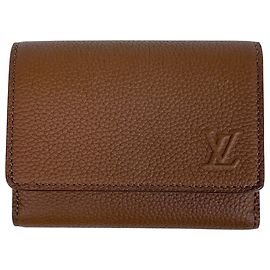 Portafoglio pieghevole Victor in pelle marrone Louis Vuitton Marrone