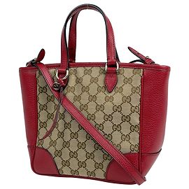 Gucci GG Pattern Handbag Red Beige