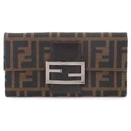 Portafoglio lungo bi-fold Zucca Fendi Marrone