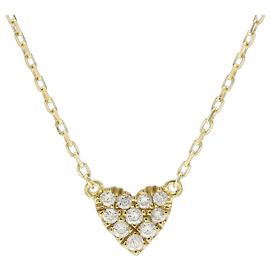 Autre Marque Colar AHKAH Heart Pave Diamond Dourado