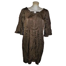 Vestido Aspesi em cupro e algodão Caqui
