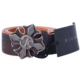 John Richmond Cinto Richmond em couro marrom desgastado com fivela de cruz Preto Outro