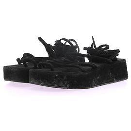 Nodaleto Sandales en daim noires avec lacets Noir