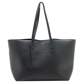 Saint Laurent Bolsa tote de couro Black Paris Sac Preto