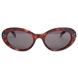 Céline Braune ovale Sonnenbrille im Schildpatt-Design Braun