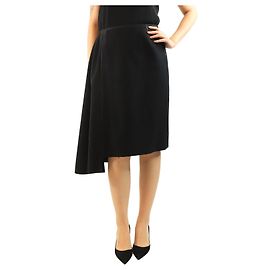 Prada Falda midi negra con paneles asimétricos - talla UK 10 Negro