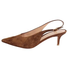 Gianvito Rossi Escarpins slingback en daim marron - taille EU 38 Marron