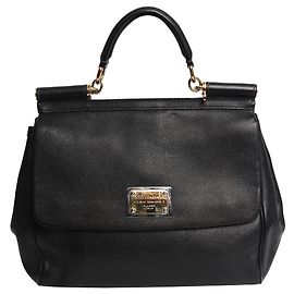 Dolce & Gabbana Black Sicily leather top handle bag Black