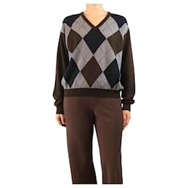 Prada Argyle-Pullover in Braun - Größe UK 10 Braun