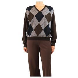 Prada Pulôver Argyle marrom - tamanho UK 10 Marrom