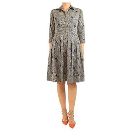 Autre Marque Vestido de algodón estampado multicolor - talla UK 10 Multicolor