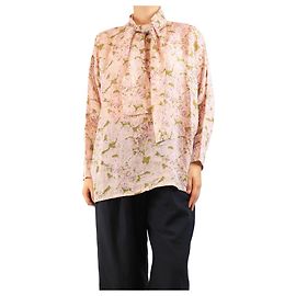 Yvonne S Chemisier en lin imprimé rose - taille M Rose