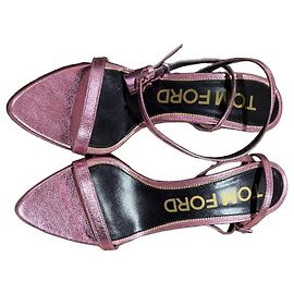 Tom Ford Sandalias de Tacón Rosa Metalizado Rosa