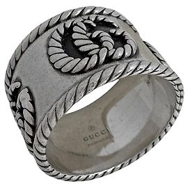 Gucci Double G Wide Ring GG Marmont Silvery