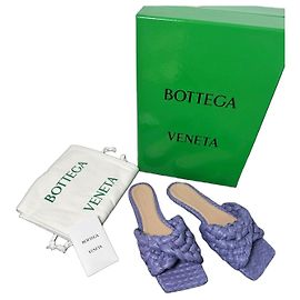 Bottega Veneta Sandales Stretch Intreccio Raffia Lavender Taille 36.5 Violet