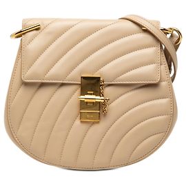 Chloé Bolsa transversal Drew Bijou em couro matelassê bege Small Bege
