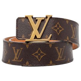 Louis Vuitton Monogram Initiales Reversibler Gürtel Braun Braun