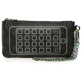 Louis Vuitton Black Monogram Eclipse Flash Fragment iPhone Case Black